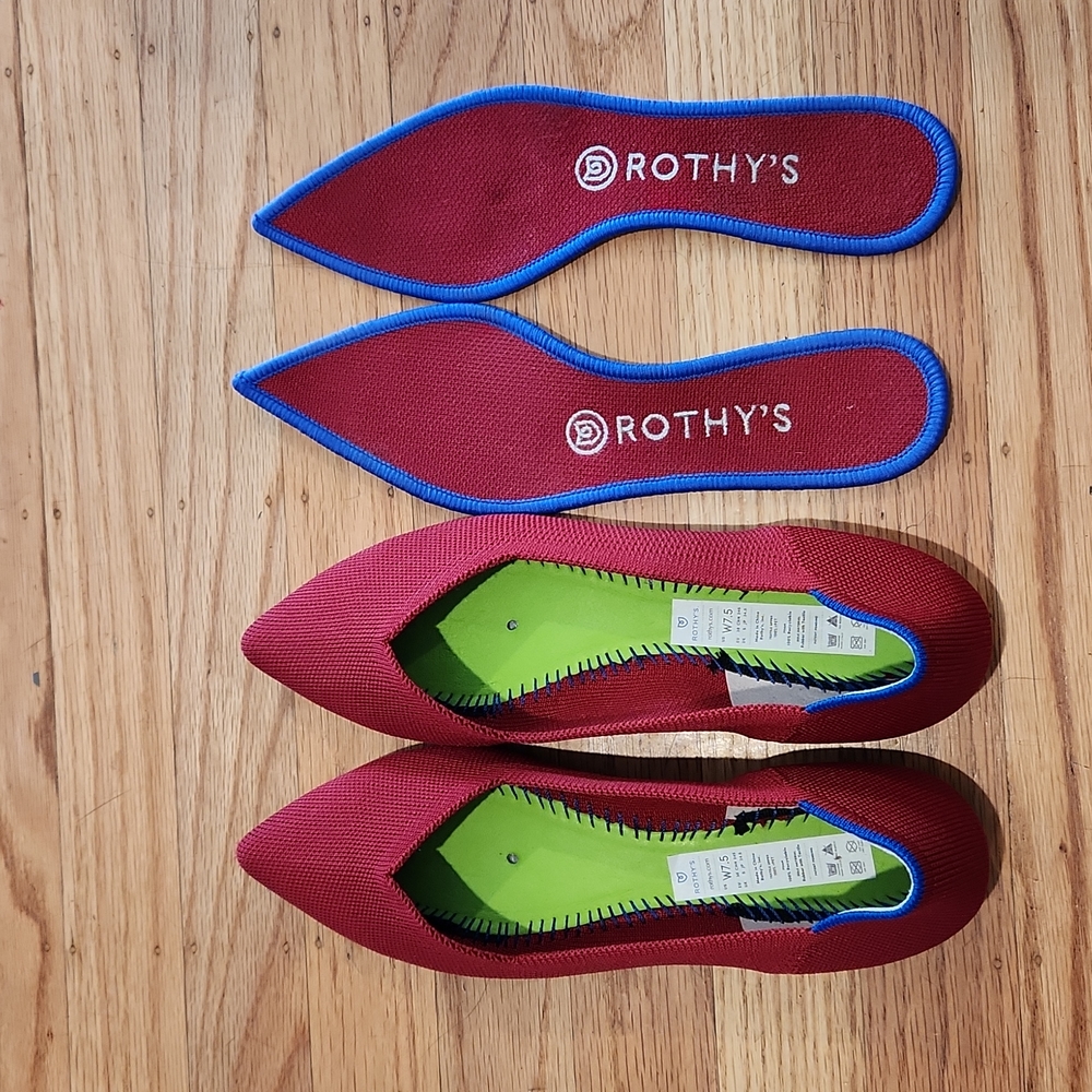 Like New Rothy's The Point Chili Red 7.5 - Picture 6 of 9